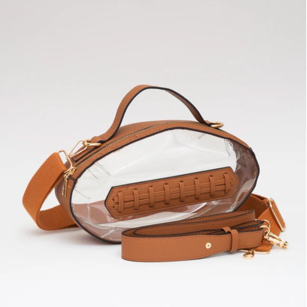 NWT Brown Clear Stadium Approved Crossbody Bag Concert & Football purse